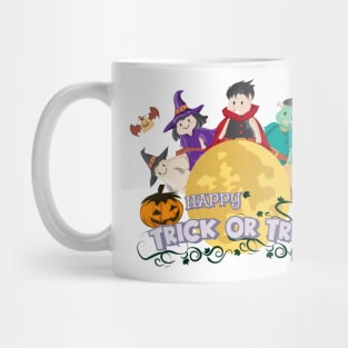 Cute cartoon Happy Halloween.Trick or Treat. Mug